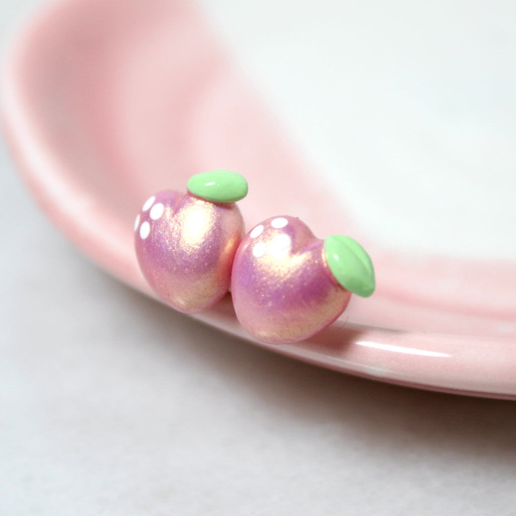Pink Gold Peach Earrings