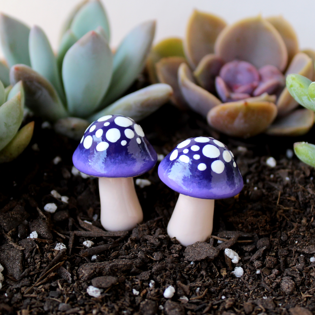 Purple Ombre Fairy Mushrooms