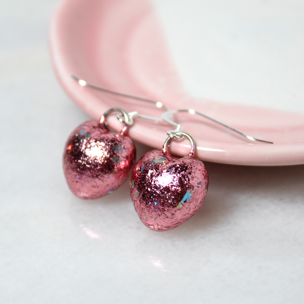Foil Heart Earrings