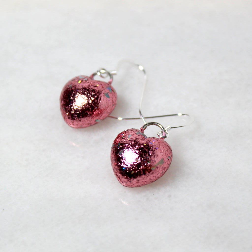 Foil Heart Earrings