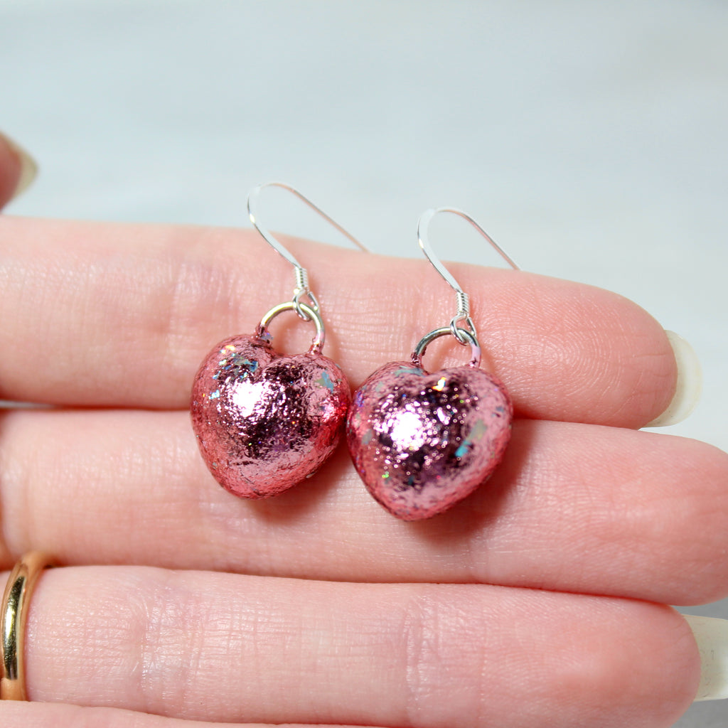 Foil Heart Earrings