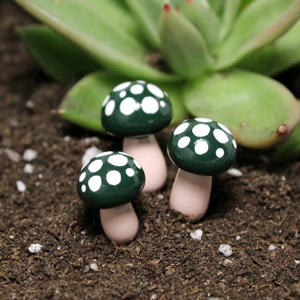 Forest Green Toadstools (Set of 4)