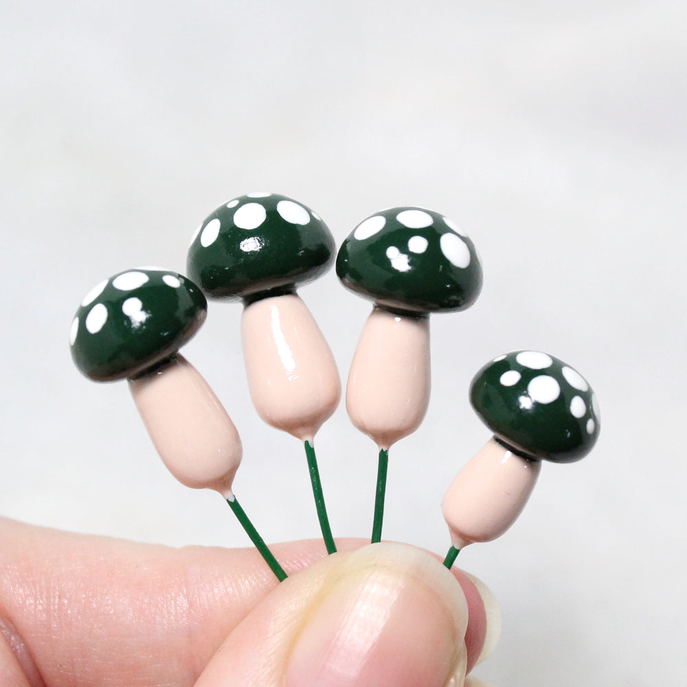 Forest Green Toadstools (Set of 4)