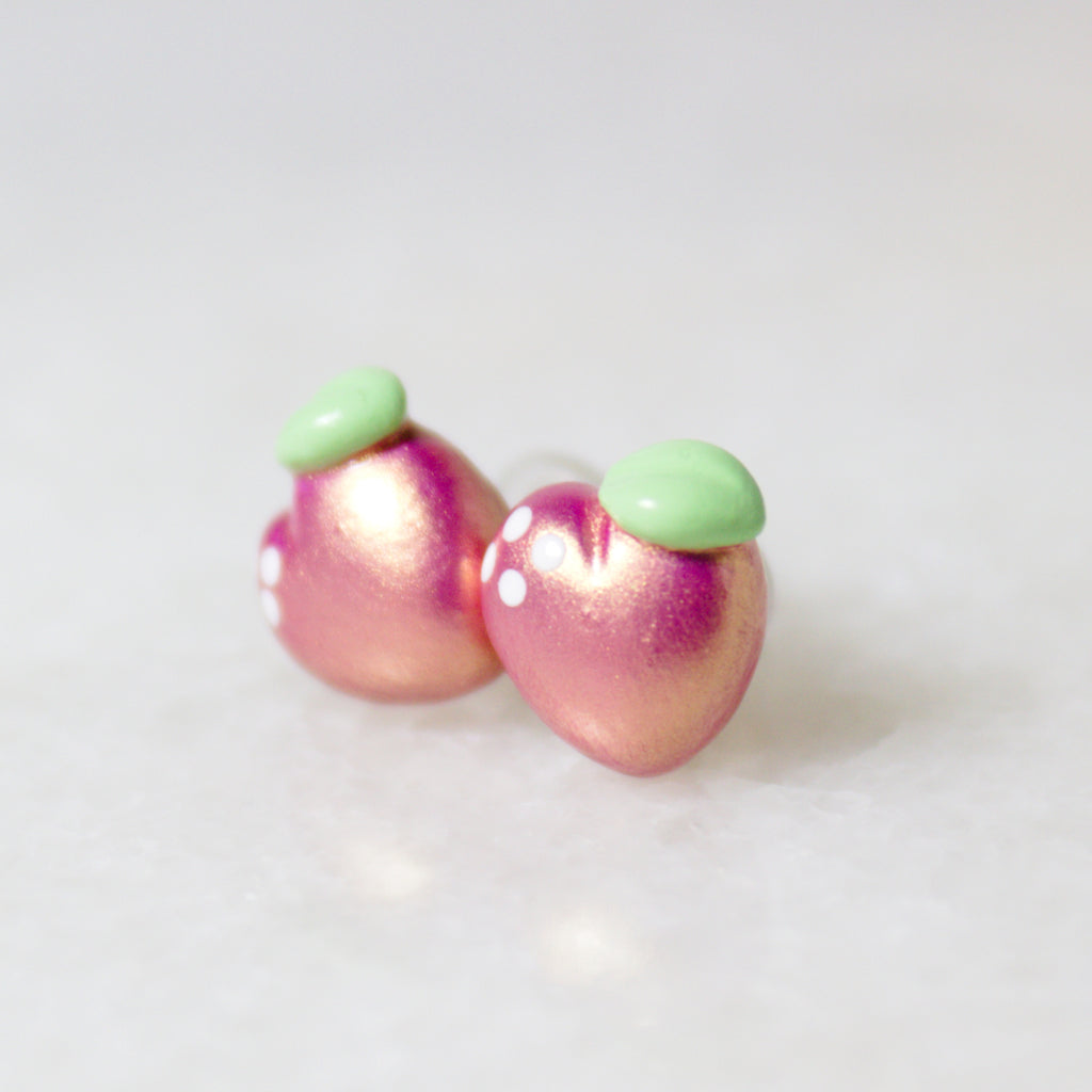 Pink Gold Peach Earrings