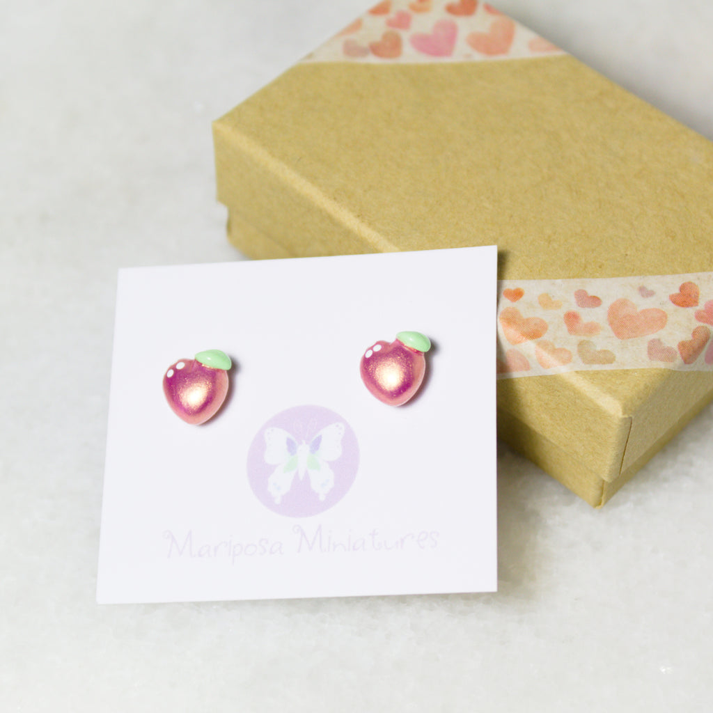 Pink Gold Peach Earrings