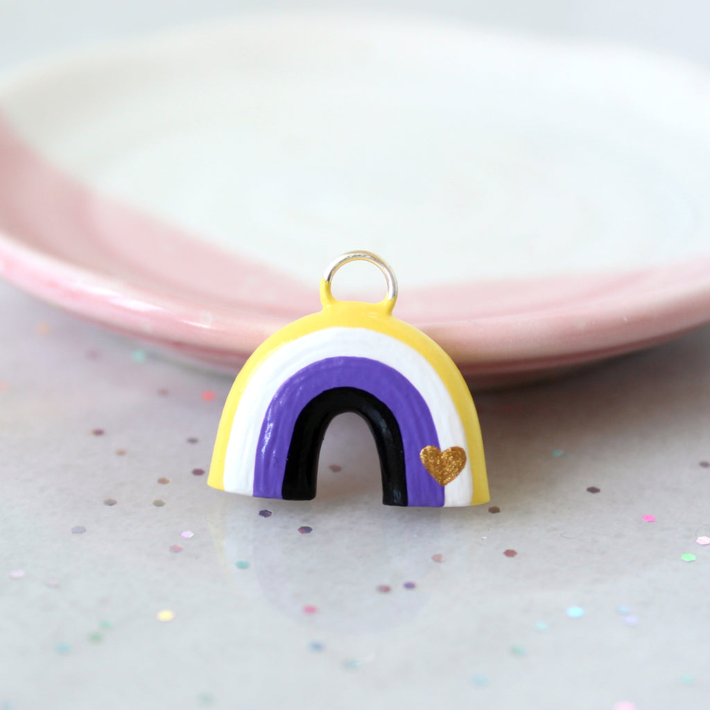 Nonbinary Pride Rainbow Charm