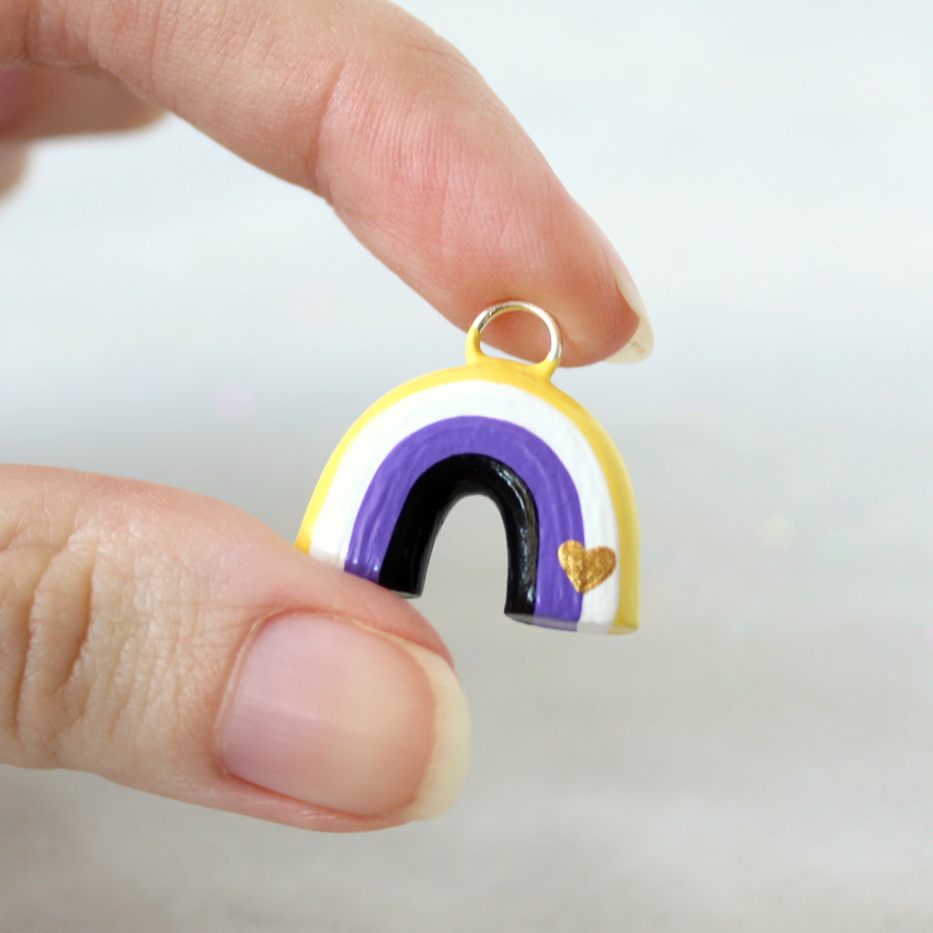 Nonbinary Pride Rainbow Charm