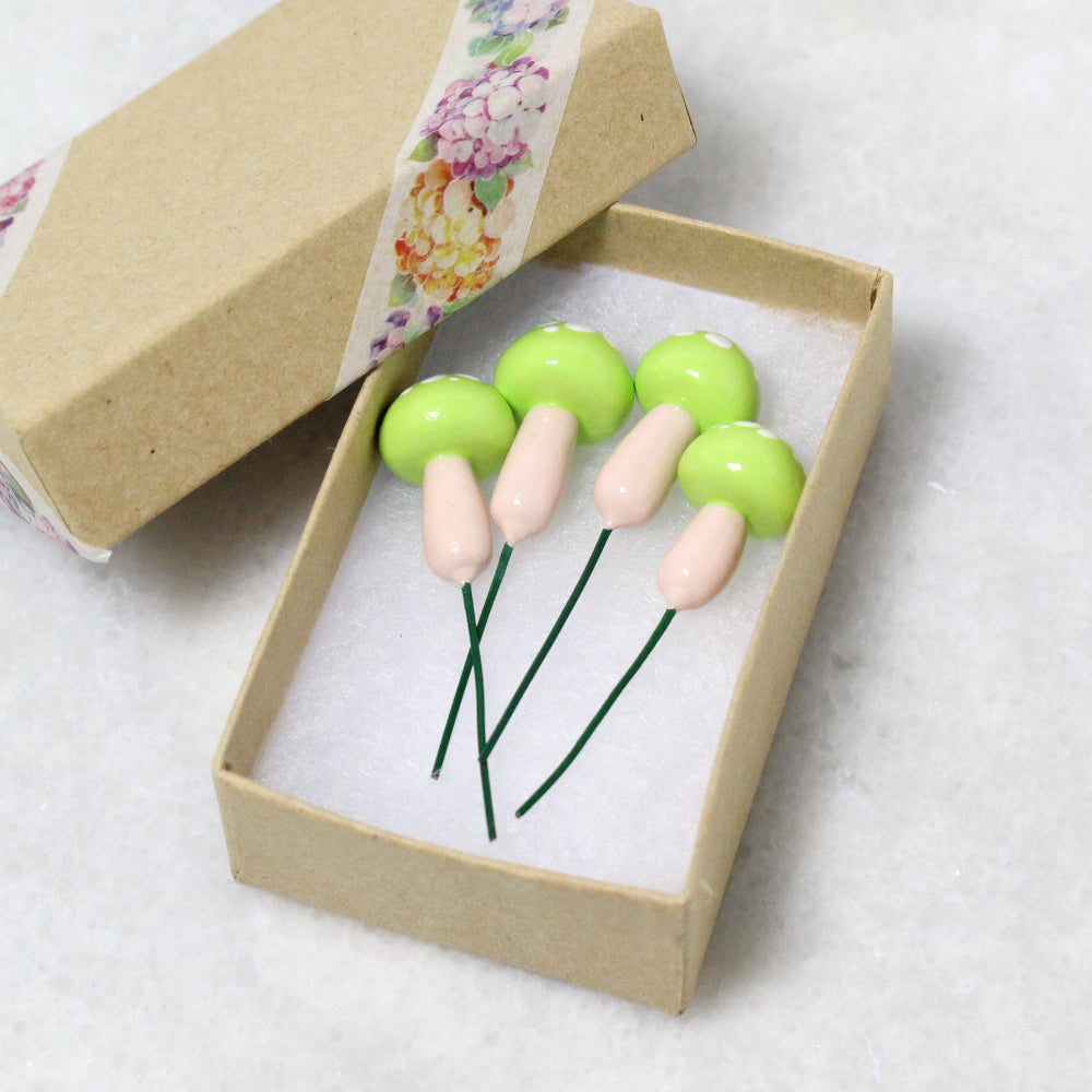 Spring Green Toadstools (Set of 4)