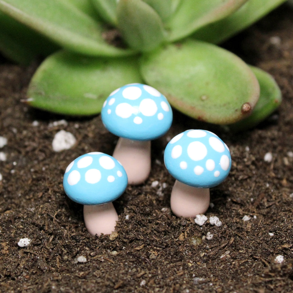 Turquoise Toadstools (Set of 4)