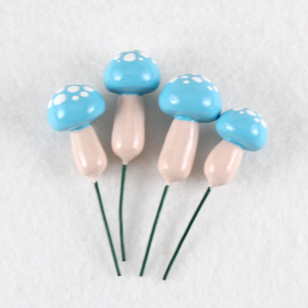 Turquoise Toadstools (Set of 4)