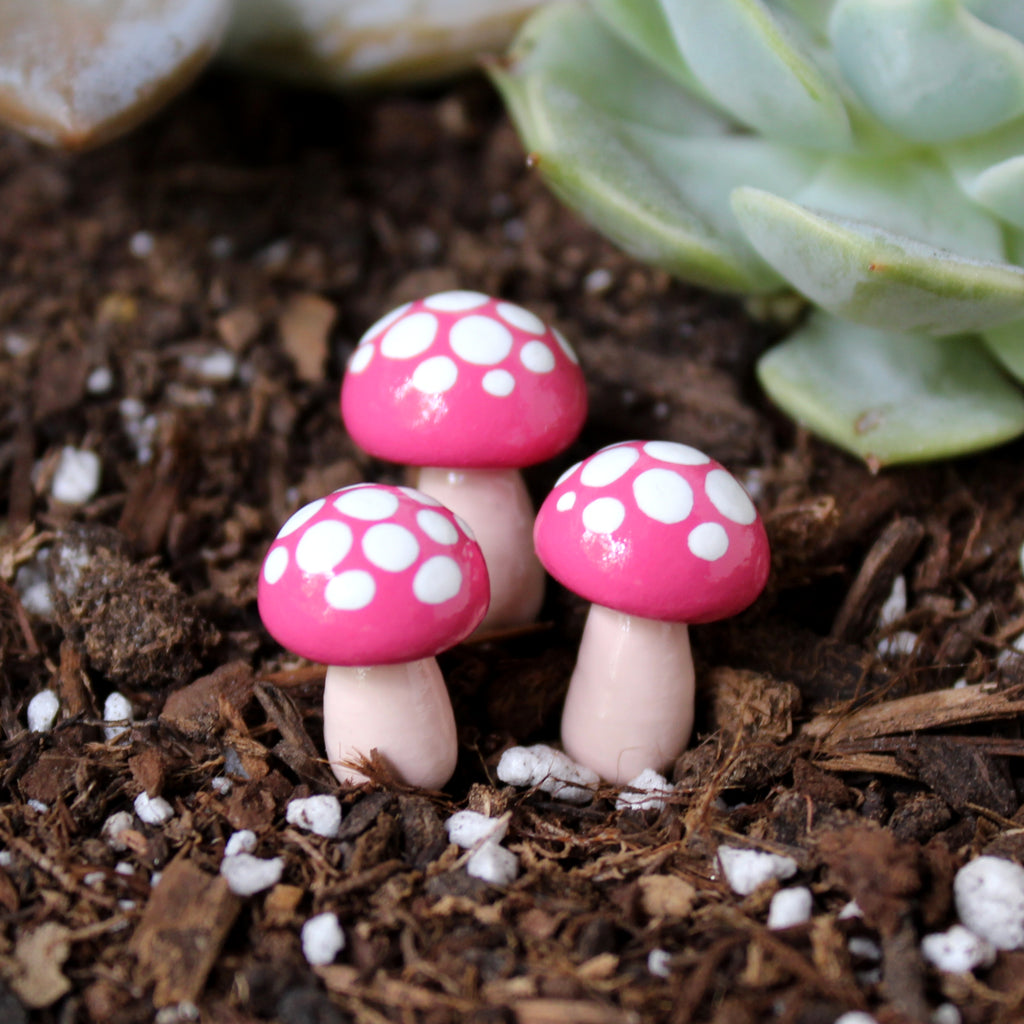 Watermelon Toadstools (Set of 4)