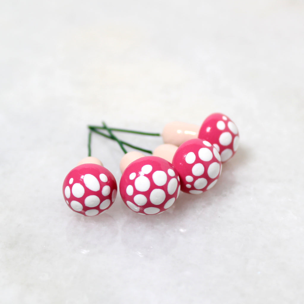 Watermelon Toadstools (Set of 4)
