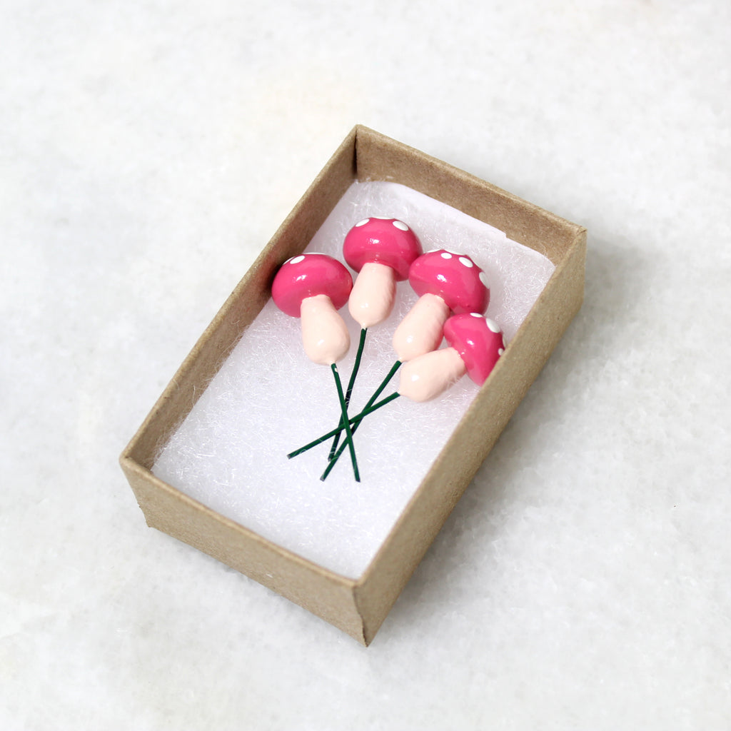 Watermelon Toadstools (Set of 4)