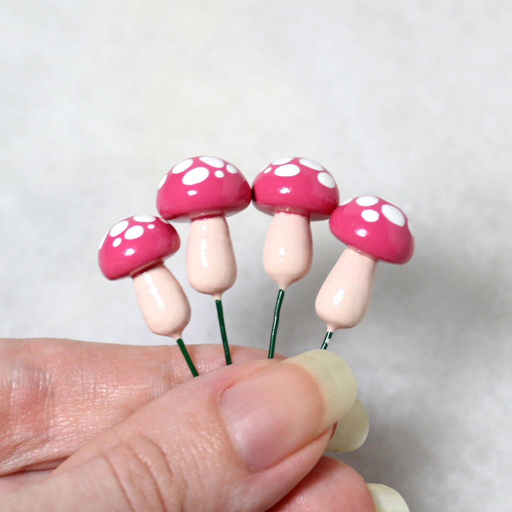 Watermelon Toadstools (Set of 4)